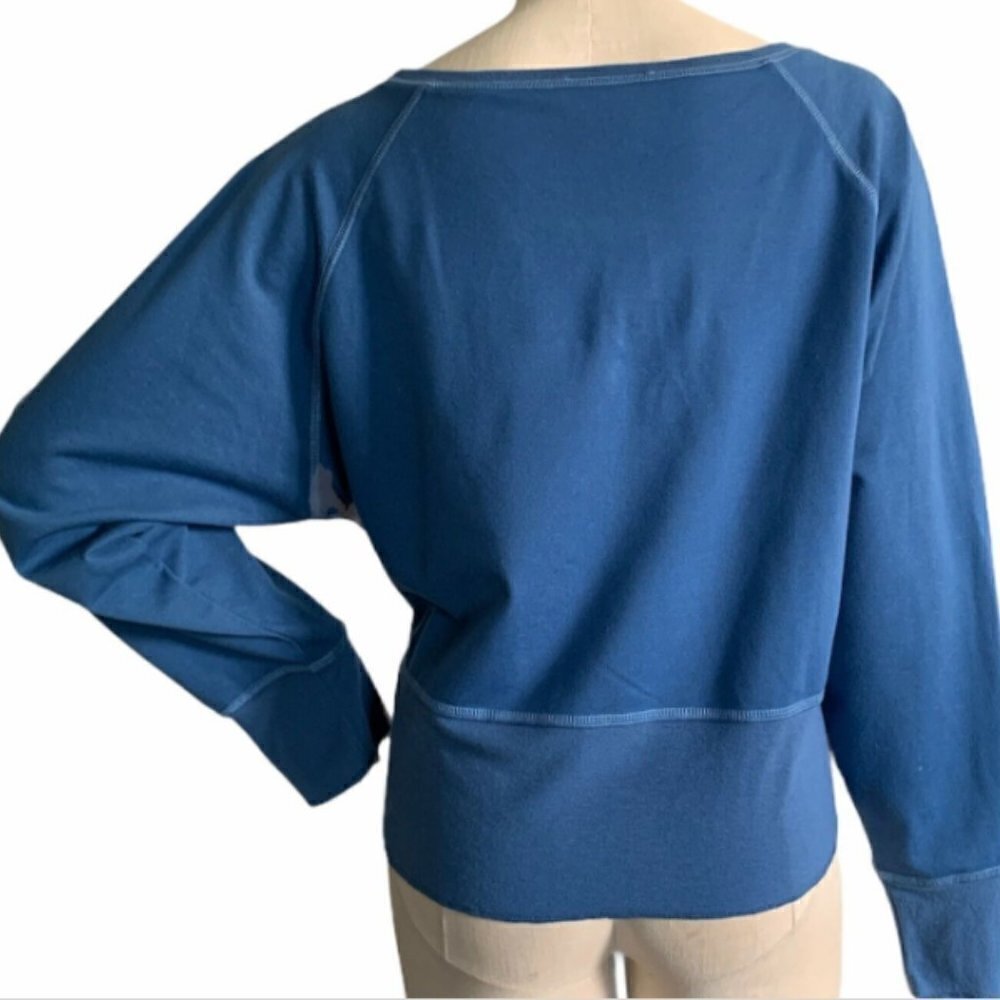 Soft Surroundings Relaxed Long Sleeve Top Soft Cropped Lightweight XL Blue 57Q - Picture 4 of 6